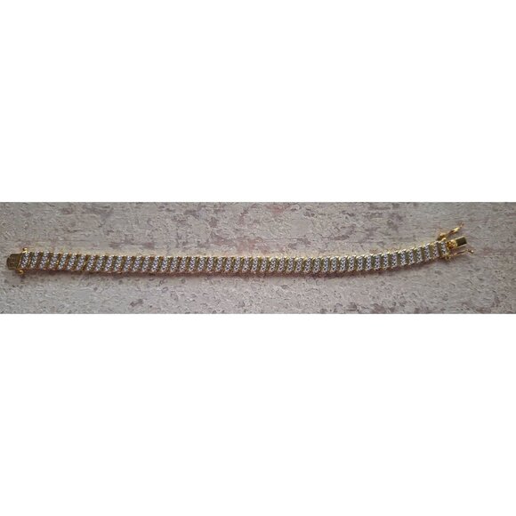 NEW Stella Rose London 18K Gold Plated & Rhinestone Bracelet In Box - Picture 2 of 6